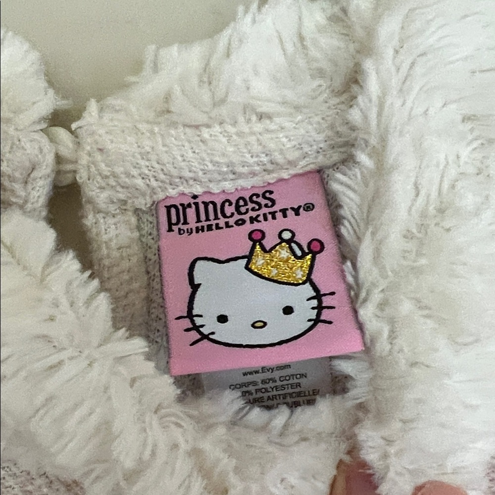 Hello Kitty Fur Trimmed Neckline Pink and White Dress Toddler Girls 5 - Picture 3 of 7